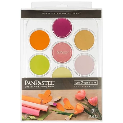 Sada suchých pastelov v téglikoch PanPastel, 7 ks + doplnky - Lia Griffith Designer Kit