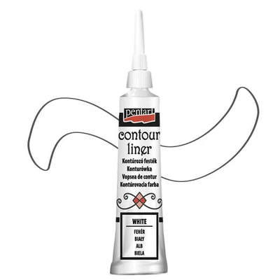 Kontúrovacia farba Pentart, univerzálna, 20 ml - biela