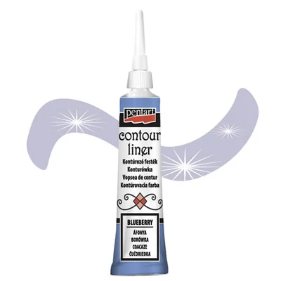 Kontúrovacia farba Pentart, univerzálna, 20 ml - čučoriedková, perleťová
