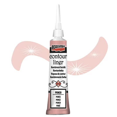 Kontúrovacia farba Pentart, univerzálna, 20 ml - punč, perleťová