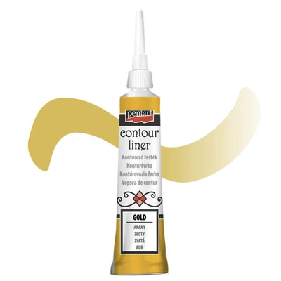 Kontúrovacia farba Pentart, univerzálna, 20 ml - zlatá, metalická