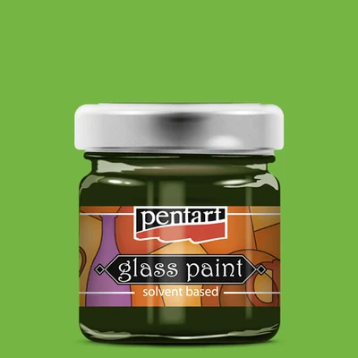 Farba na sklo s rozpúšťadlom Pentart, 30 ml - 25117 rezeda