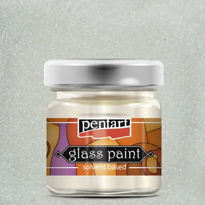 Farba na sklo s rozpúšťadlom Pentart, 30 ml - 26518 metalická perleťová biela