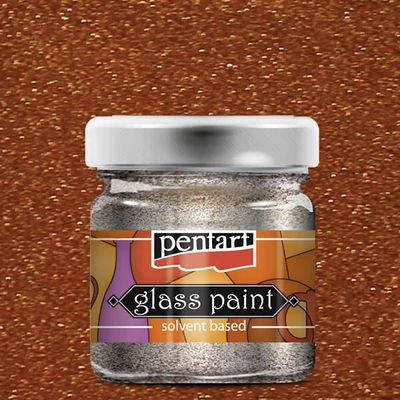 Farba na sklo s rozpúšťadlom Pentart, 30 ml - 26521 trblietavý bronz