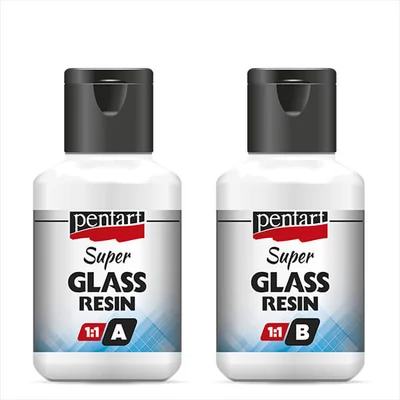 Super živica imitujúca sklo Pentart Super Glass Resin set 1:1, 2x40 ml