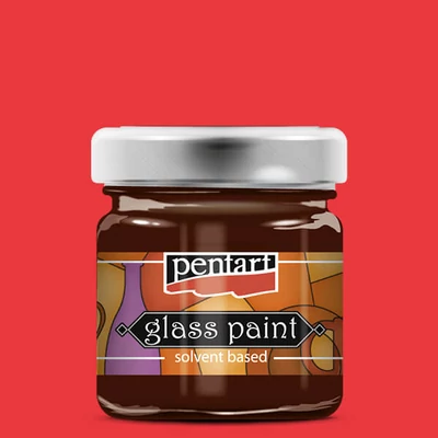 Farba na sklo s rozpúšťadlom Pentart, 30 ml - 776 červená