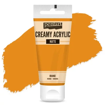 Krémová akrylová farba Pentart, matná, 60 ml - oranžová
