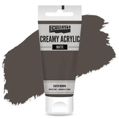 Krémová akrylová farba Pentart, matná, 60 ml - zemljano smeđa