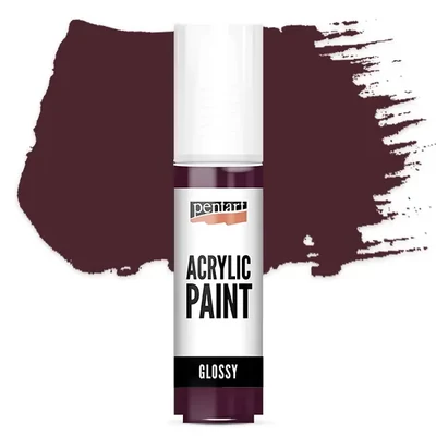 Lesklá akrylová farba Pentart, 20 ml - baklažán