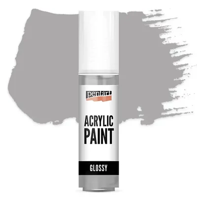 Lesklá akrylová farba Pentart, 20 ml - sivá