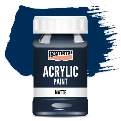 Matná akrylová farba Pentart, 100 ml - indigovo modrá