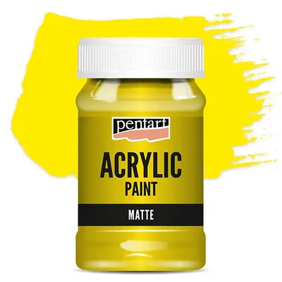 Matná akrylová farba Pentart, 100 ml - žltá