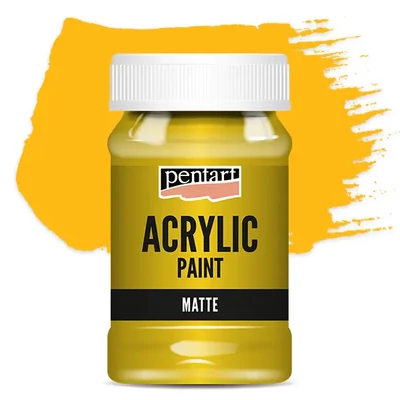 Matná akrylová farba Pentart, 100 ml - slnečná žltá