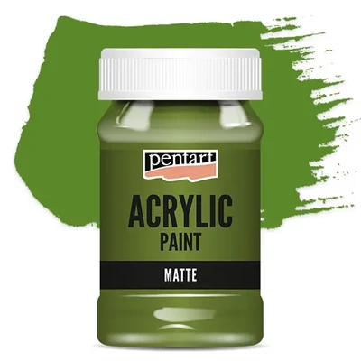 Matná akrylová farba Pentart, 100 ml - olivová
