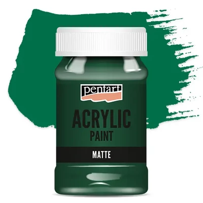 Matná akrylová farba Pentart, 100 ml - borovicovo zelená