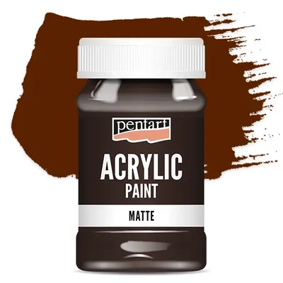 Matná akrylová farba Pentart, 100 ml - tmavohnedá