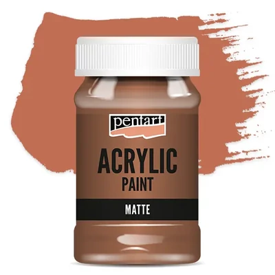 Matná akrylová farba Pentart, 100 ml - červenohnedá hlina