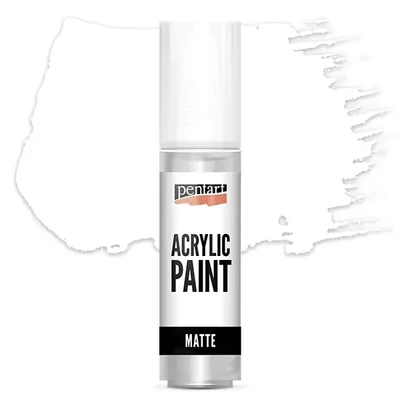 Matná akrylová farba Pentart, 20 ml - biela