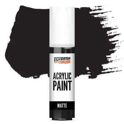 Matná akrylová farba Pentart, 20 ml - čierna
