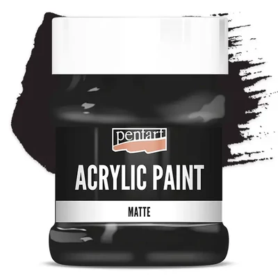 Matná akrylová farba Pentart, 230 ml - čierna