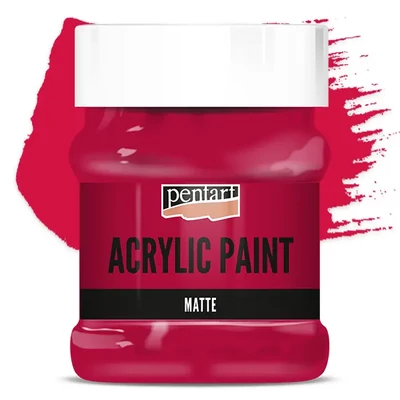 Matná akrylová farba Pentart, 230 ml - karmínovo červená