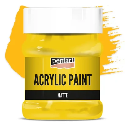 Matná akrylová farba Pentart, 230 ml - slnečná žltá