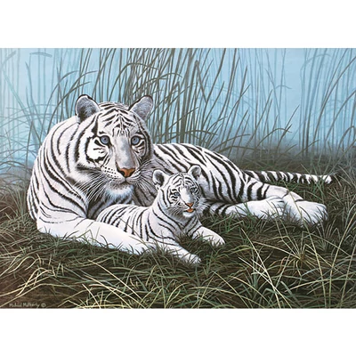 Sada očíslovaných omaľovánok, akrylová farba+štetec, 29x39 cm - Biely tiger
