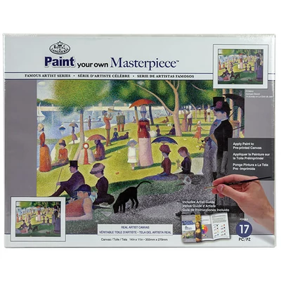 Sada omaľovánok, Slávne majstrovské diela, 28x35,5 cm - Nedeľné popoludnie, Georges Seurat