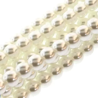 Reťaz českých sklenených korálikov tekla, 4 mm, 120 ks - White