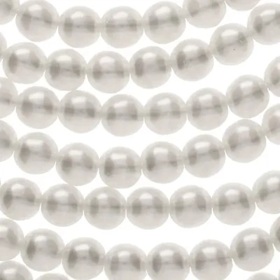 Reťaz českých sklenených korálikov tekla, 4 mm, 120 ks - Crystal Bridal White
