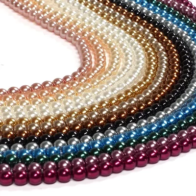 Reťaz českých sklenených korálikov tekla, 4 mm, 120 ks - Cream