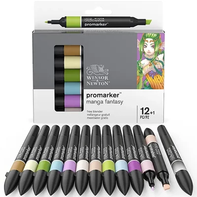 Sada obojstranných alkoholových popisovačov ProMarker - 12+1 ks, Manga Fantasy