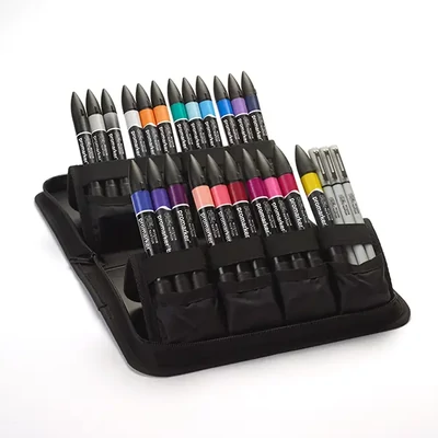 Sada obojstranných alkoholových popisovačov ProMarker – 25+1 ks, modern lettering, v puzdre na zips