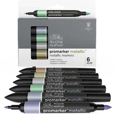 Sada alkoholových popisovačov ProMarker - 6 ks, metallic