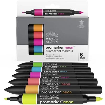 Sada obojstranných popisovačov ProMarker - 6 ks, neon