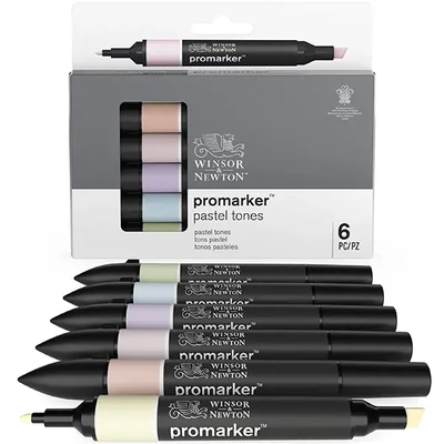 Sada obojstranných alkoholových popisovačov ProMarker - 6 ks, pastel tones
