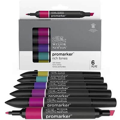 Sada obojstranných alkoholových popisovačov ProMarker - 6 ks, rich tones