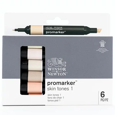 Sada obojstranných alkoholových popisovačov ProMarker - 6 ks, skin tones set 1