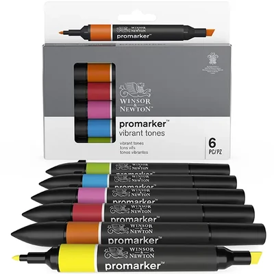 Sada obojstranných alkoholových popisovačov ProMarker - 6 ks, vibrant tones