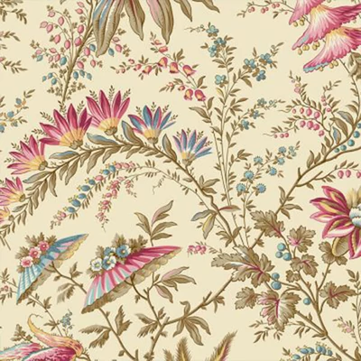 Patchwork anyag - Makower - Sienna Whimsical Garden Cream 2-687-L