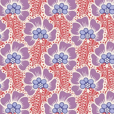 Patchworková tkanina - Tilda Cotton Beach - Ocean flower coral 100325