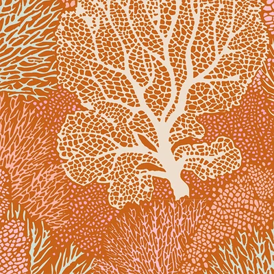Patchworková tkanina - Tilda Cotton Beach - Coral reef ginger 100329