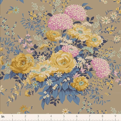 Patchworková tkanina - Tilda Chic Escape - Wildgarden sand 100447