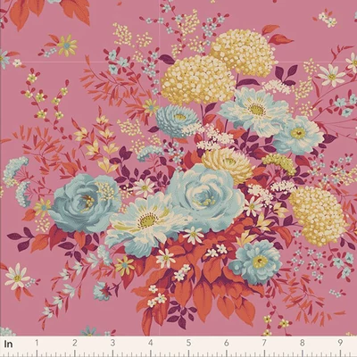 Patchworková tkanina - Tilda Chic Escape - Wildgarden pink 100456