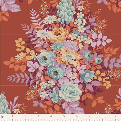 Patchworková tkanina - Tilda Chic Escape - Whimsyflower rust 100458