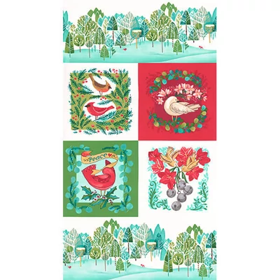 Patchworková tkanina - Moda - Winterly by Robin Pickens 48766-11 Panel, 60cm