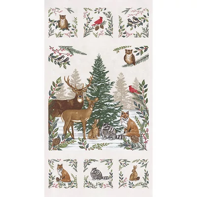 Patchworková tkanina - Moda - Woodland Winter by Deb Strain 56099-11 Panel, 60 cm