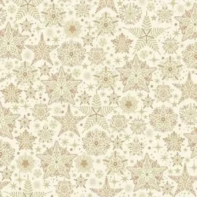 Patchworková tkanina - Makower - Good Tidings Frosty Cream 106/Q