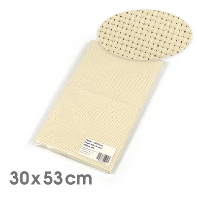 Kongré, krížikové vyšívacie plátno Aida, 14 count - ecru, 30x53 cm