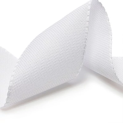 Kongré, krížiková vyšívacia stuha Aida, 16 count, šírka 8,5 cm - biela